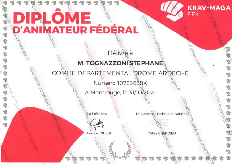 Diplôme d'Animateur Fédéral (FFK)