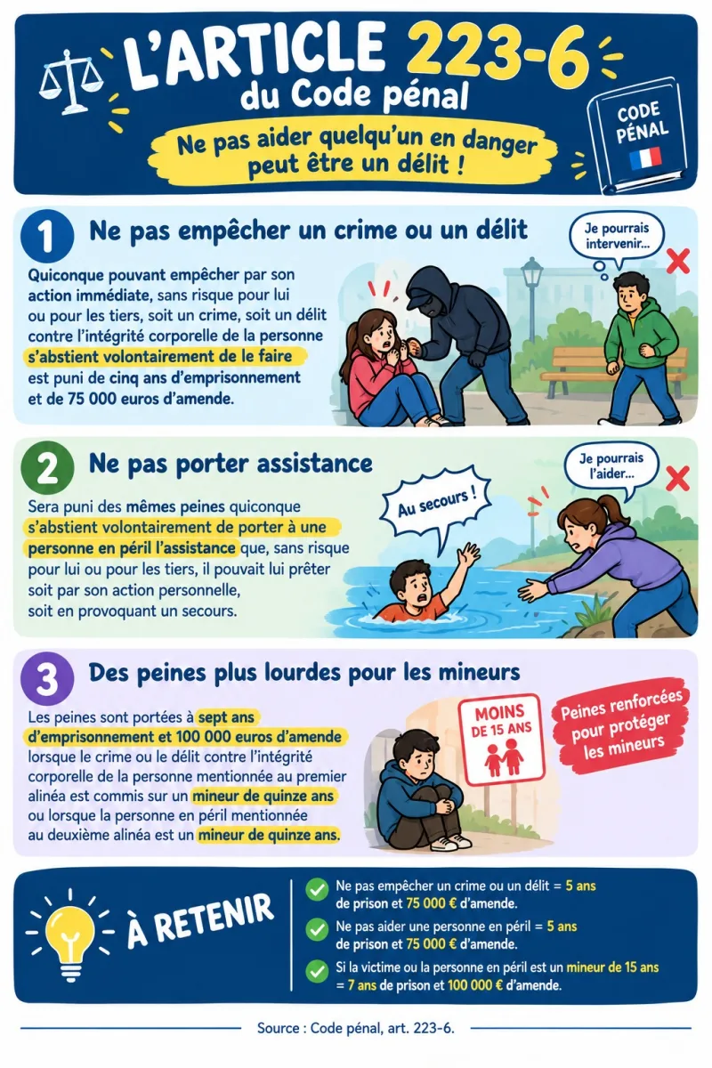 L'article 223-6 du Code pénal - Non-assistance à personne en danger